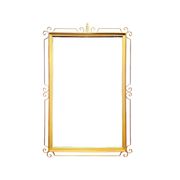 Miroir mural Hollywood Regency en laiton doré - 70 x 46 cm