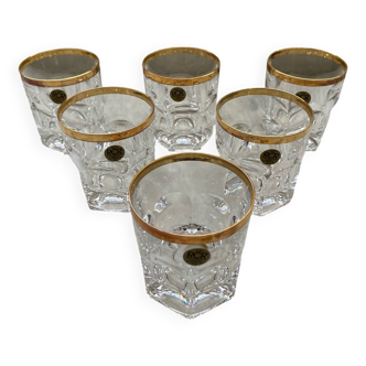 Set of 6 rcr whisky glasses in 24% lead crystal italy