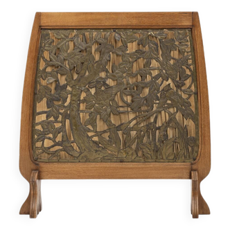 Rare pare-feu de cheminée Art Nouveau, France vers 1910