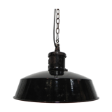 Industrial hanging lamp with enamelled shade
