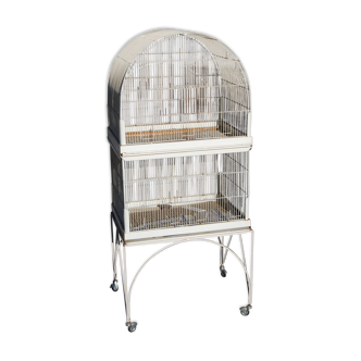 Vintage aviary, foot cage on wheels 147x67x49cm.