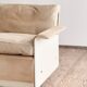 Fauteuil design 620 en cuir suédé beige par Dieter Rams, Vitsœ, Mid-Century