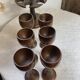 Wooden egg cups with stand