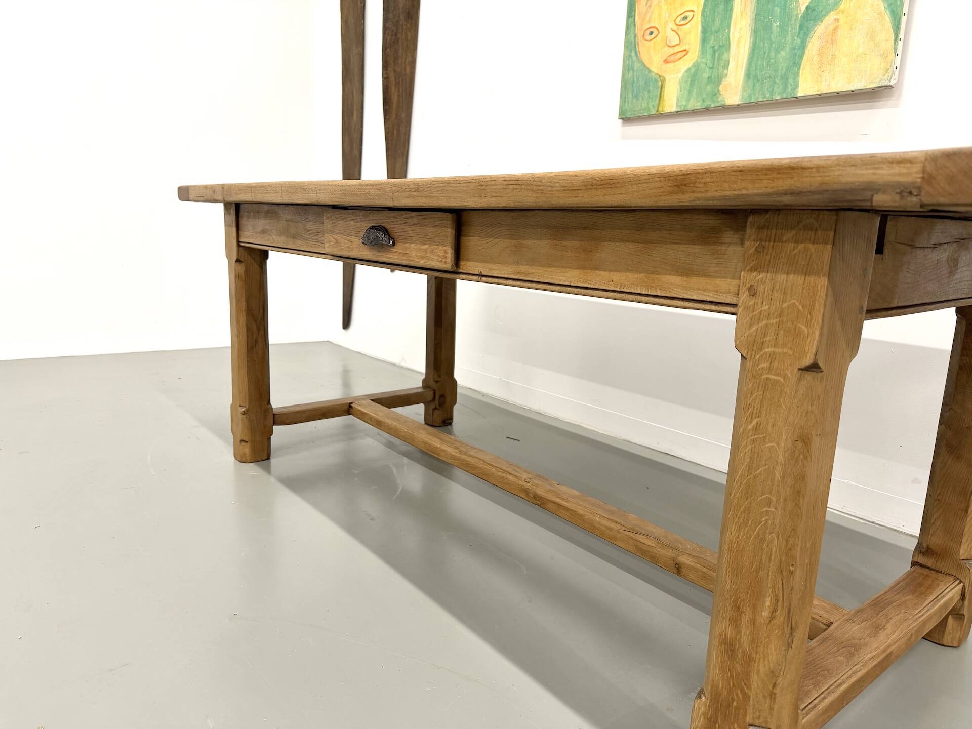 Extendable oak table, 1950s