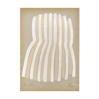 « Stripes » Peinture originale sur papier vintage