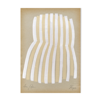 "Stripes" Original painting on vintage paper