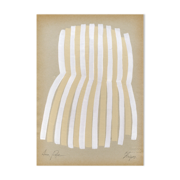 « Stripes » Peinture originale sur papier vintage