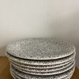 Set of 8 Italian speckled ceramic dessert plates