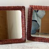 Pair of VINTAGE Rattan MIRRORS