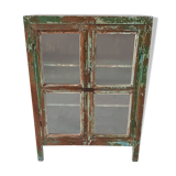 Former teak cabinet with its original green patina