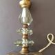 Faceted cut glass lamp base with brass base
