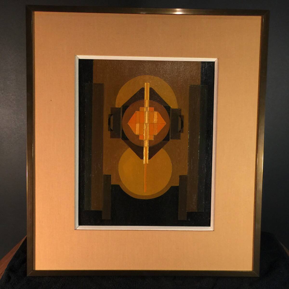 Oil on panel, Jean Boquet "Geometric Abstraction", c. 1945