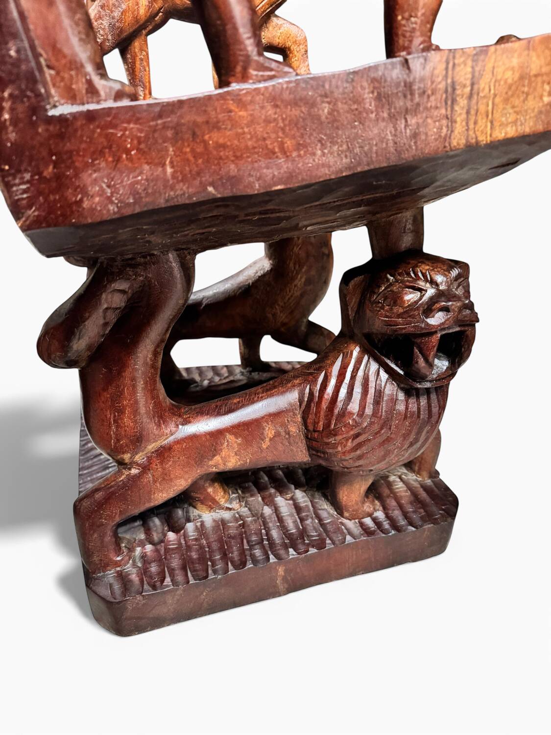 Pair of carved African armchairs