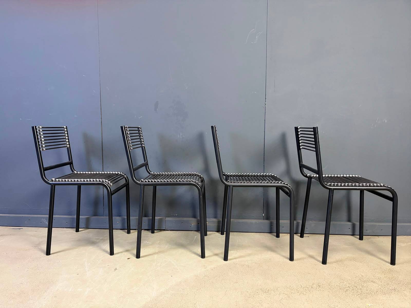 Set of 4 Sandow dining chairs by Rene Herbst, 1980s