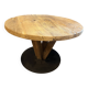 Round table in solid antique oak with a thick top
