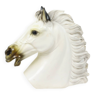 Large Classical Bust Parthenon Horse Greek Style Plaster 39cm