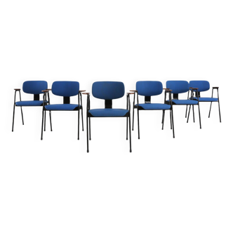 Set of 6 Dining Chairs by Willy Van Der Meeren for Tubax, Belgium, 1950s