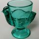 Coquetier poule verre bleu vert émeraude