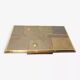 70s Brutalist Coffee Table in Brass, Bronze and Stone