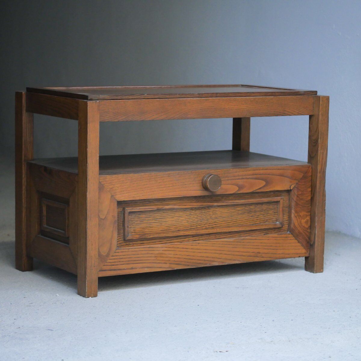 Low wooden cabinet with tray, 1965