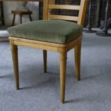 Pair of modern chairs with green velvet seats, 1940s