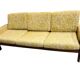 Vintage wooden sofa / armchair with yellow accent