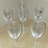 6 crystal wine glasses