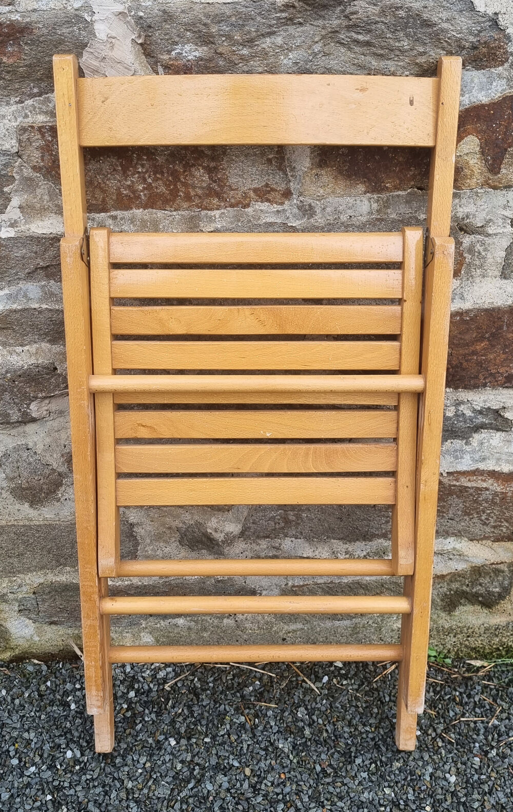Folding chair blond wood, vintage