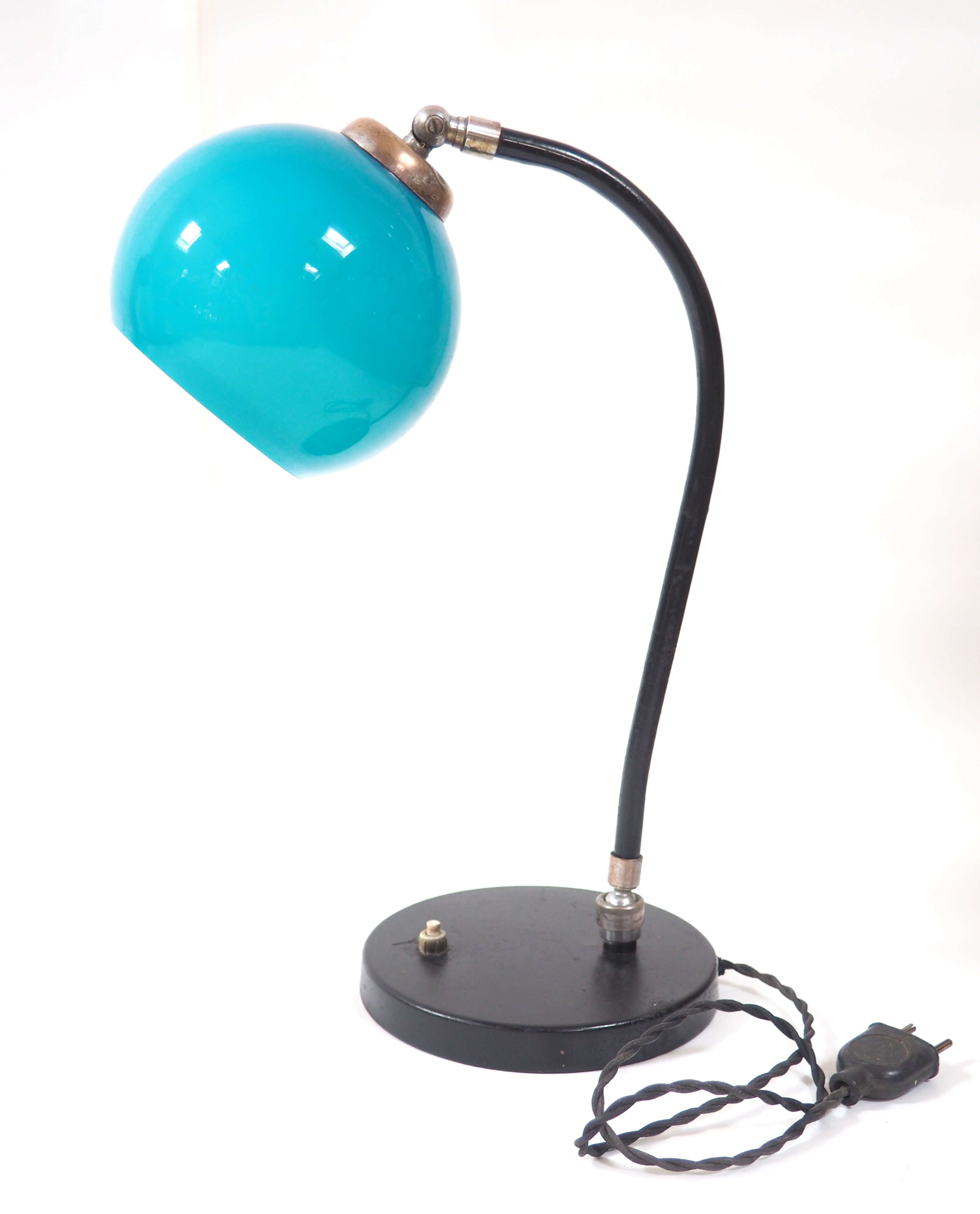 Blue opaline lamp