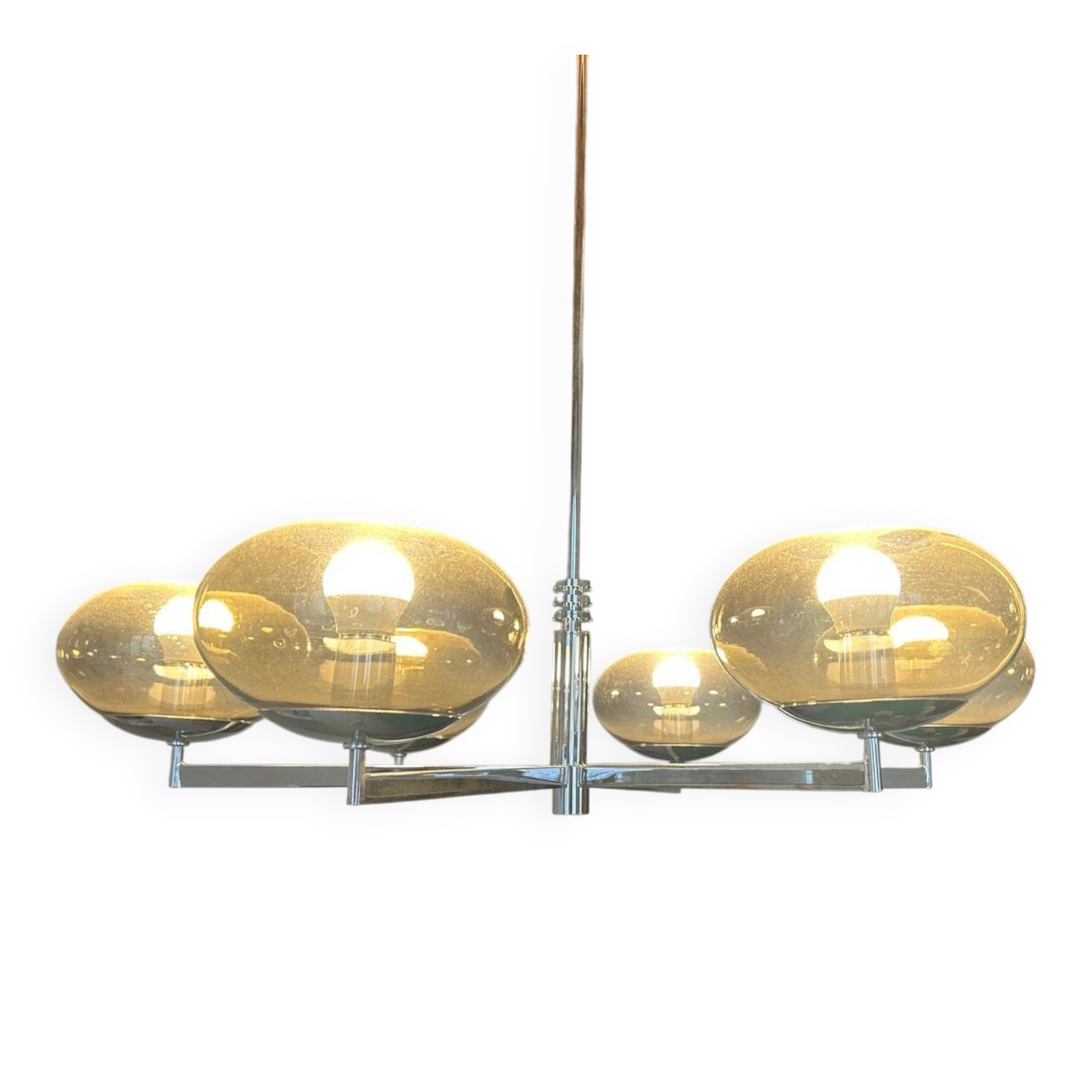 Sciolari chandelier with 6 branches in chrome.