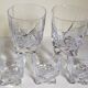 Five vintage crystal whiskey glasses