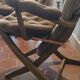 Pair of velvet folding chairs and an ottoman 1950