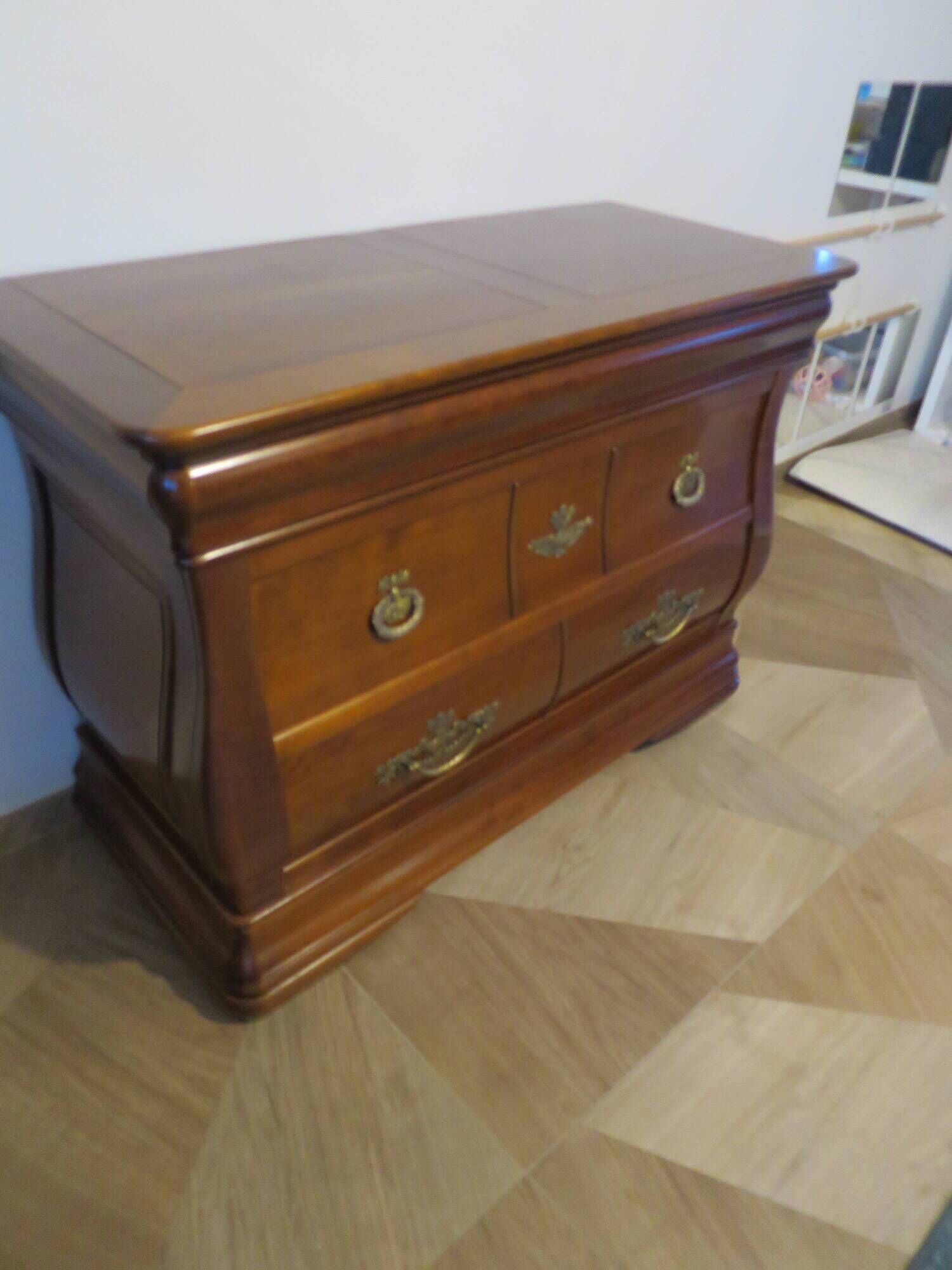 Rare - Pretty English chest of drawers - 3 drawers - solid wood "tomb" chest of drawers - Sourisseau cabinetmaker