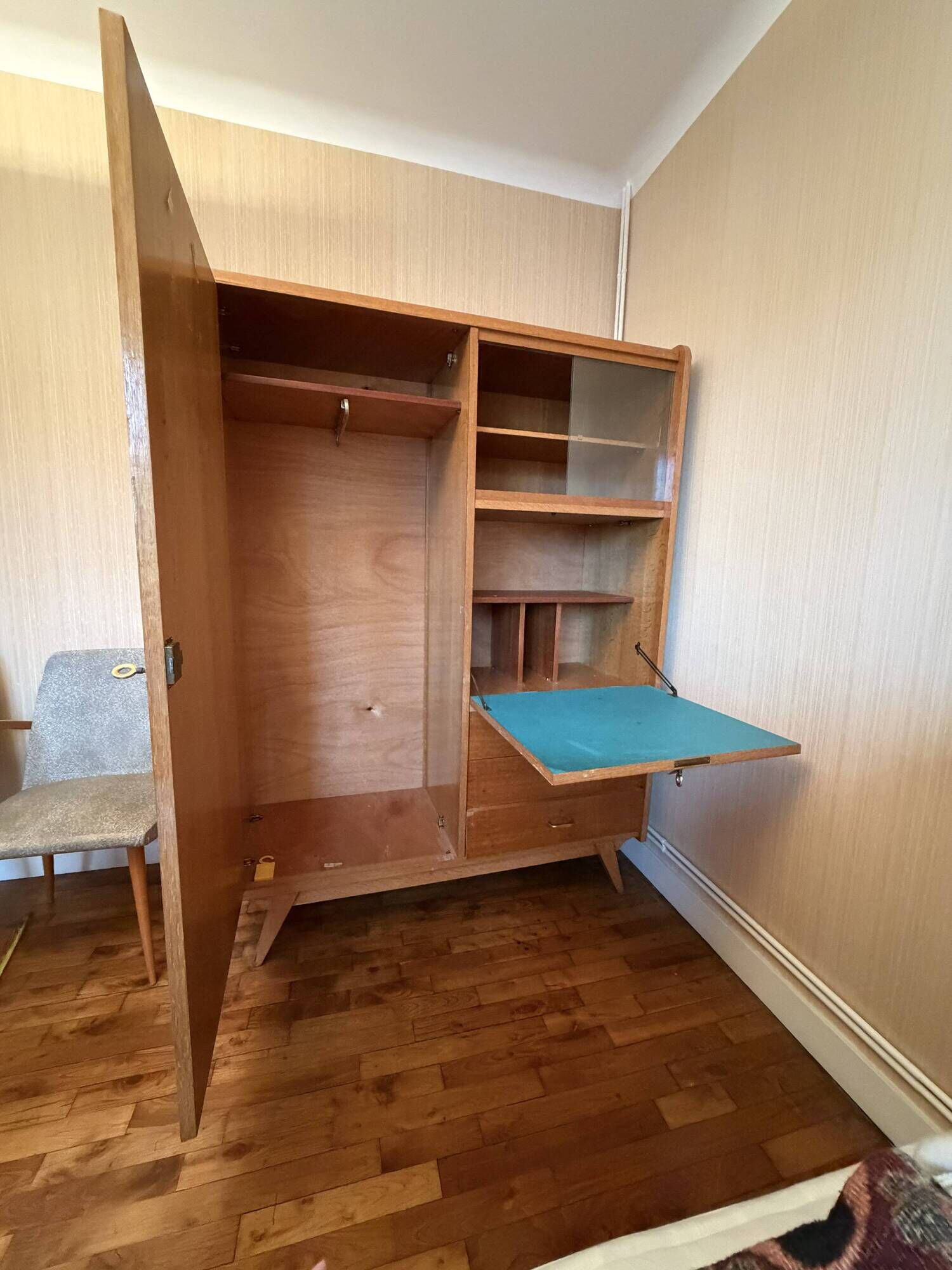 Wardrobe, vintage secretary