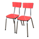 Pair of red Formica chairs Roc 1960
