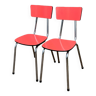 Paire de chaises Formica rouge Roc 1960