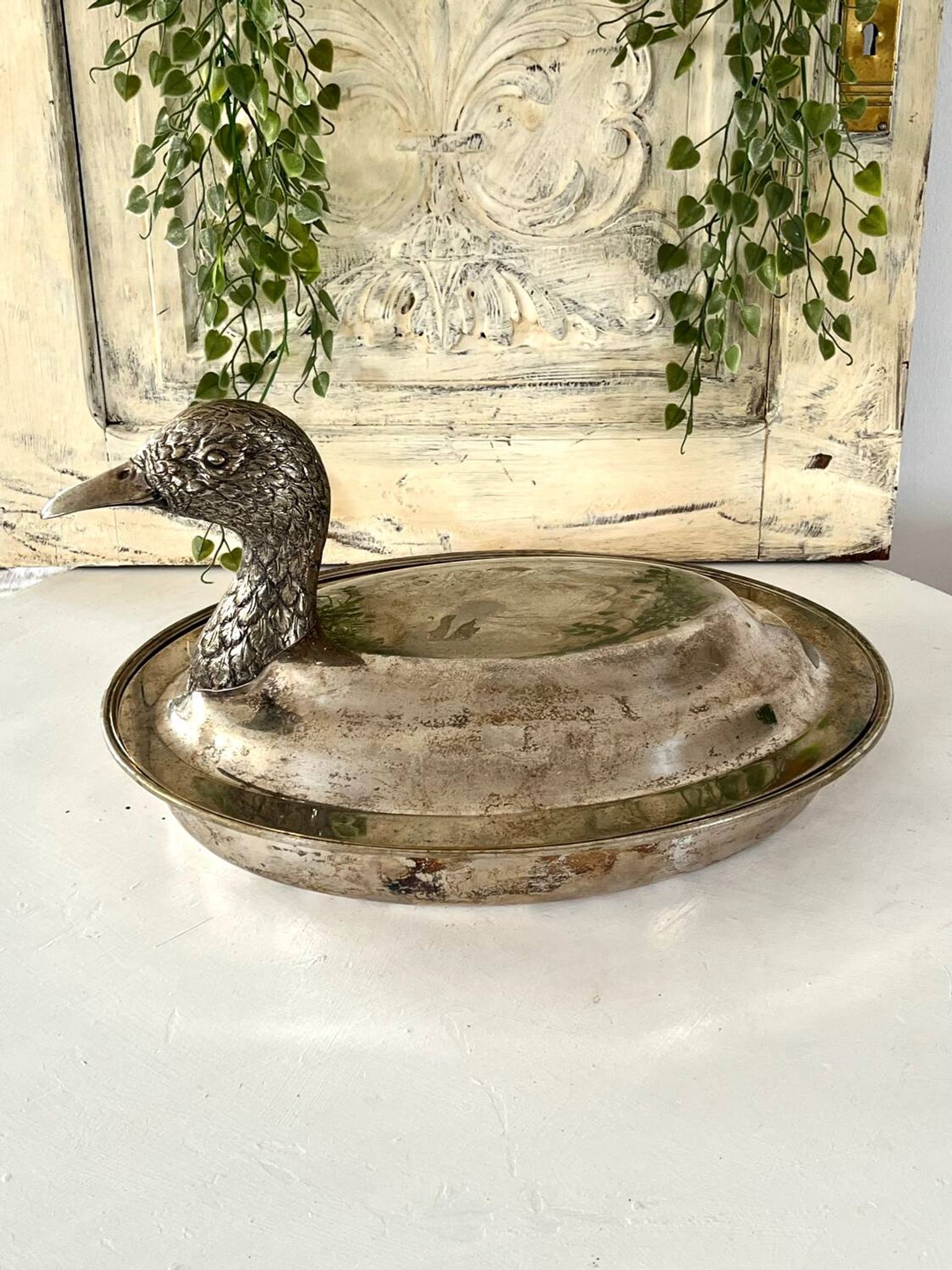 Duck Serving Platter – Vintage French EPNS Silver Plated Game Dish