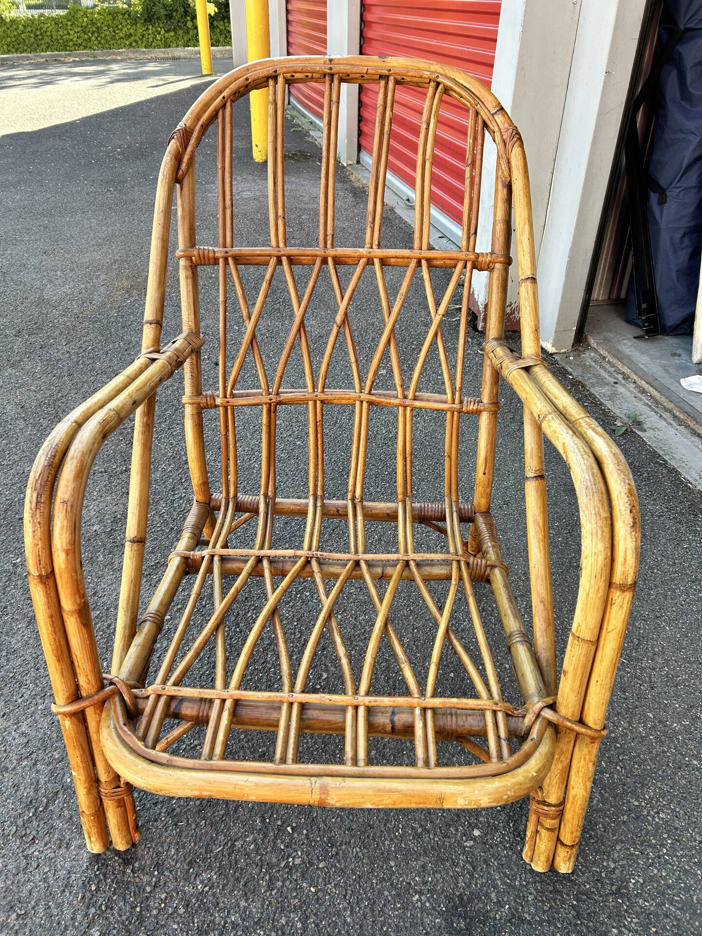 Bonaudi vallauris rattan lounge chair - 1950s/60s