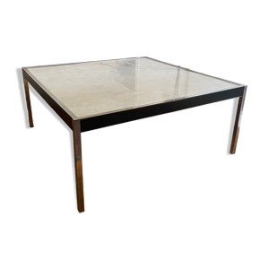 table basse marbre et - chrome