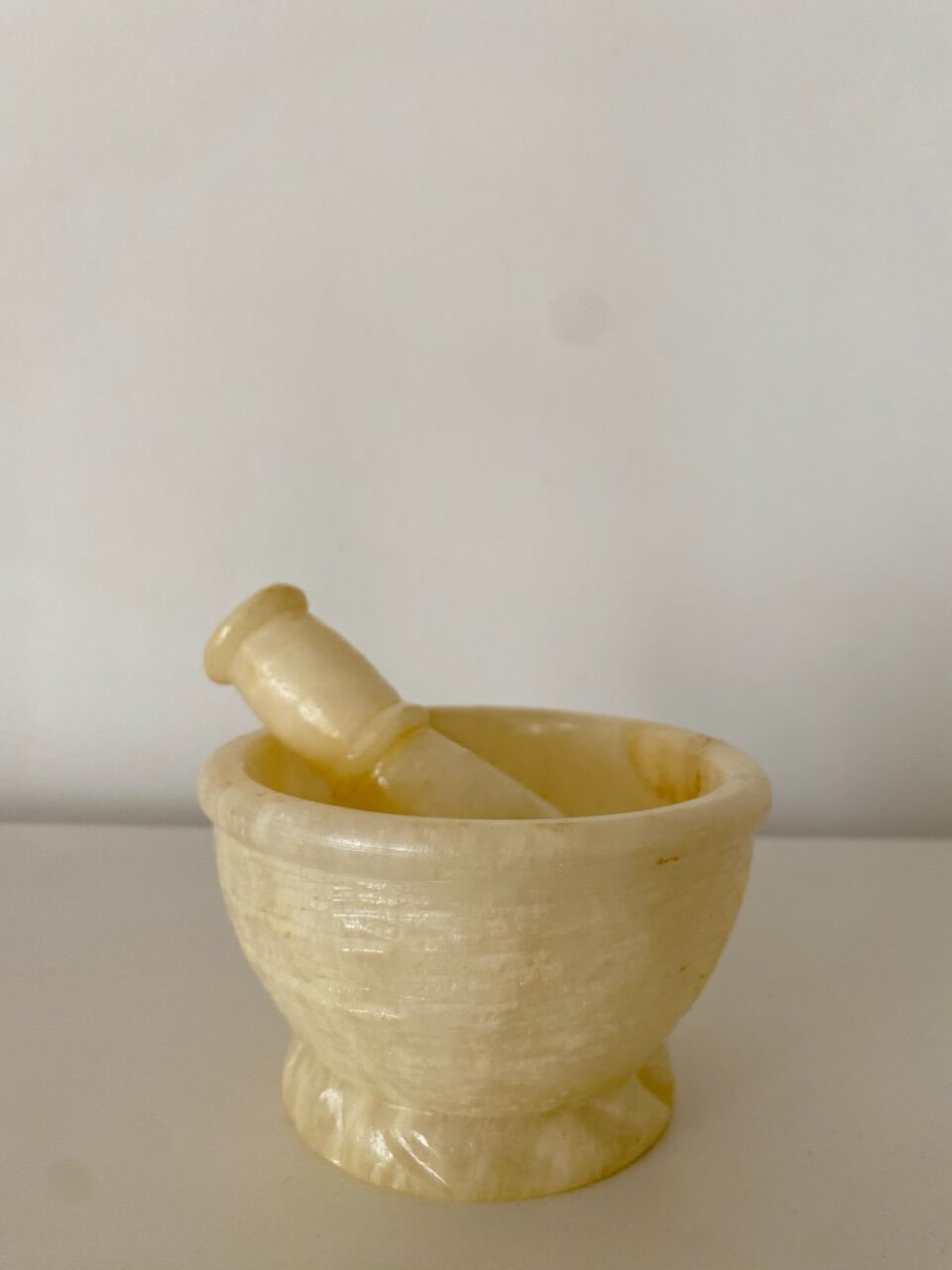 Alabaster mortar and pestle