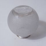 Vintage white and gold frosted glass vase