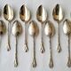 12 gold metal moka spoons Deetjen Model "Coffee Bean"