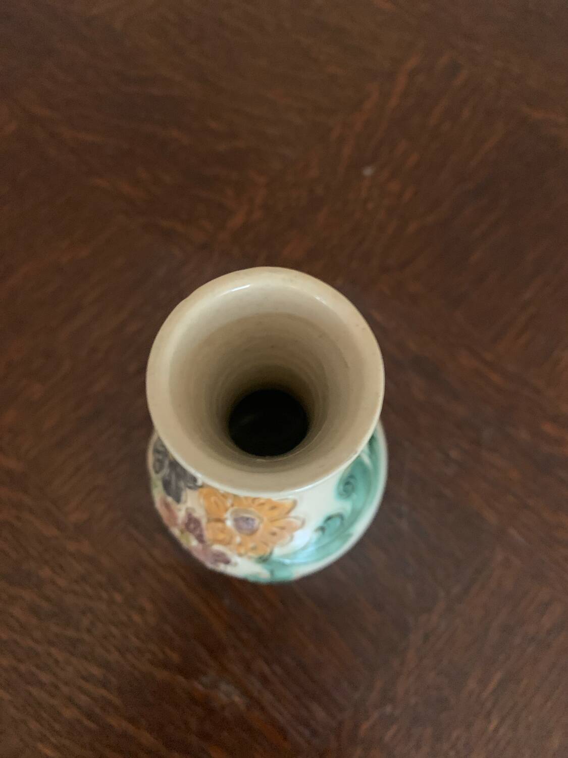 Remmy fils stoneware soliflore vase with vintage flower decor