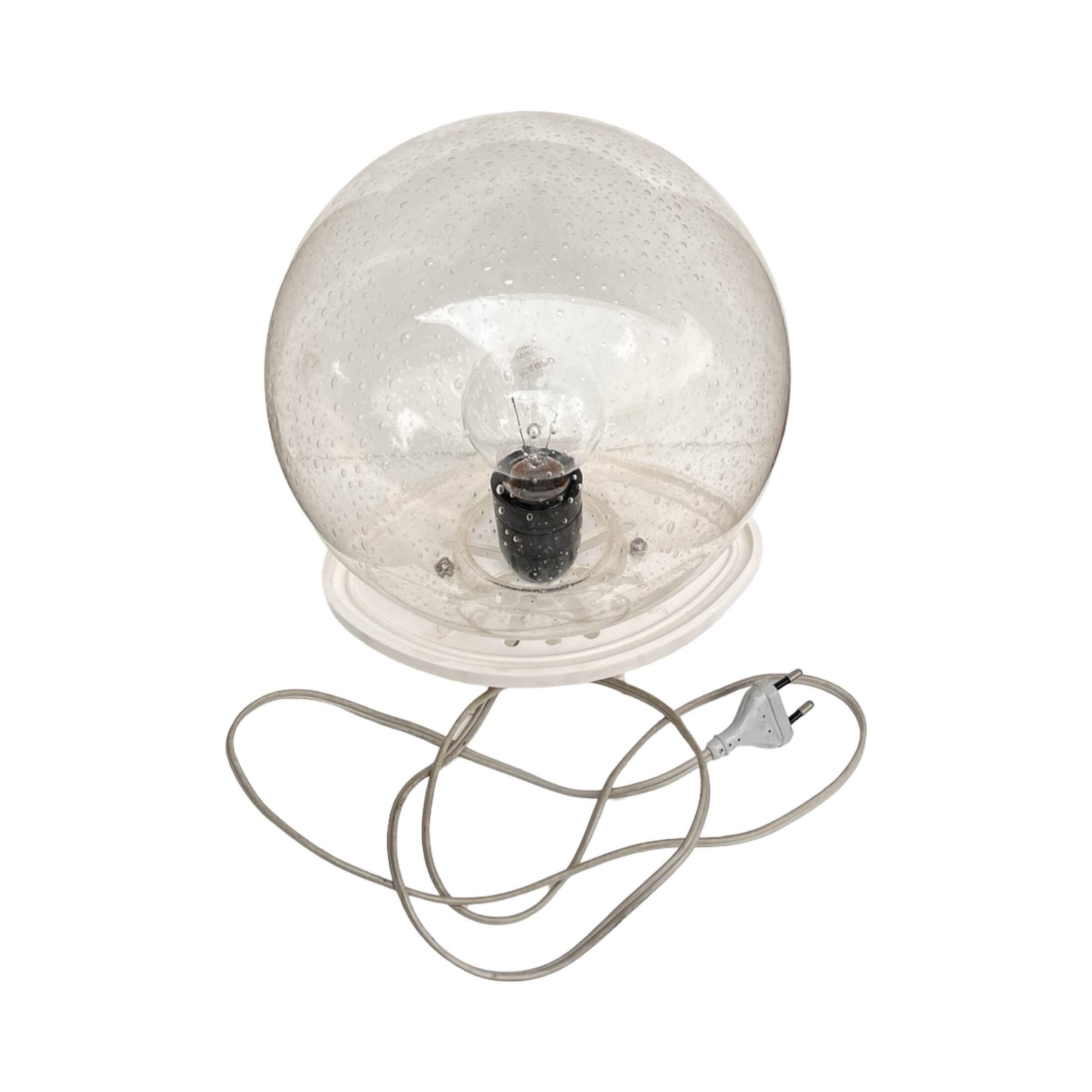 Space Age lamp with spherical bubble glass shade, Germany 1970s.