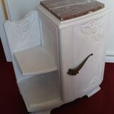 Art Deco bedside table top red marble