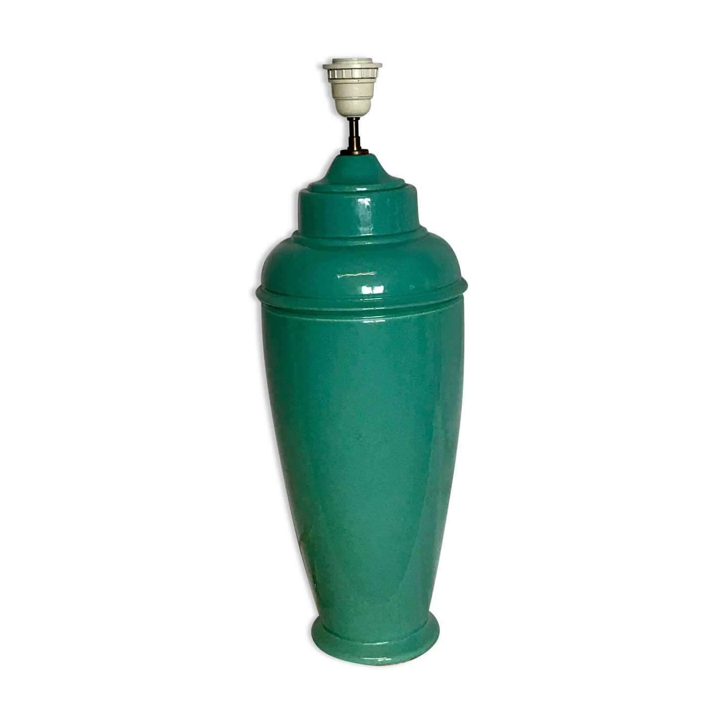 Pied de lampe céramique verte - Primo