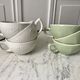 Set of 6 coffee cups Digoin letters and Villeroy & Boch green sage 50s-60s