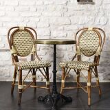 Parisian bistro table and chairs.