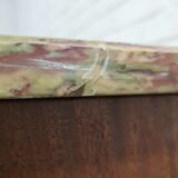 Commode marquetry style transition curved feet with marble top