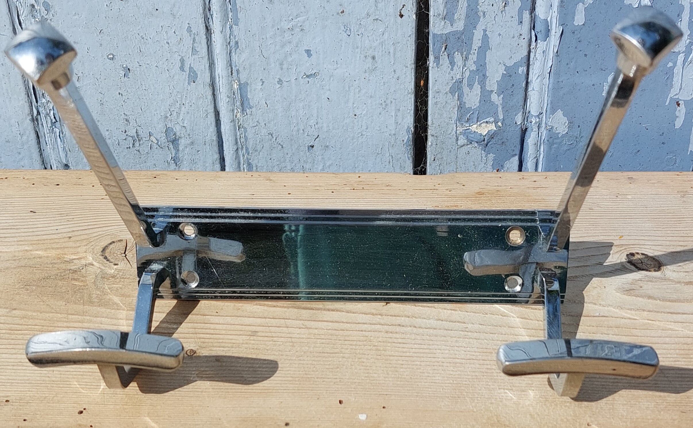 Nickel-plated brass coat rack